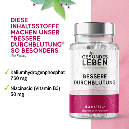 Gesundes Leben - Bessere Durchblutung (Flush Effekt) - 150 Kapseln