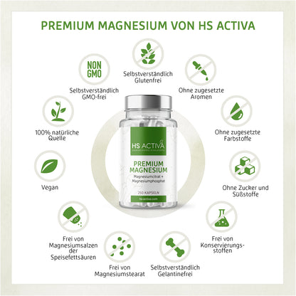 Premium Magnesium (Großpackung: 250 Kapseln)