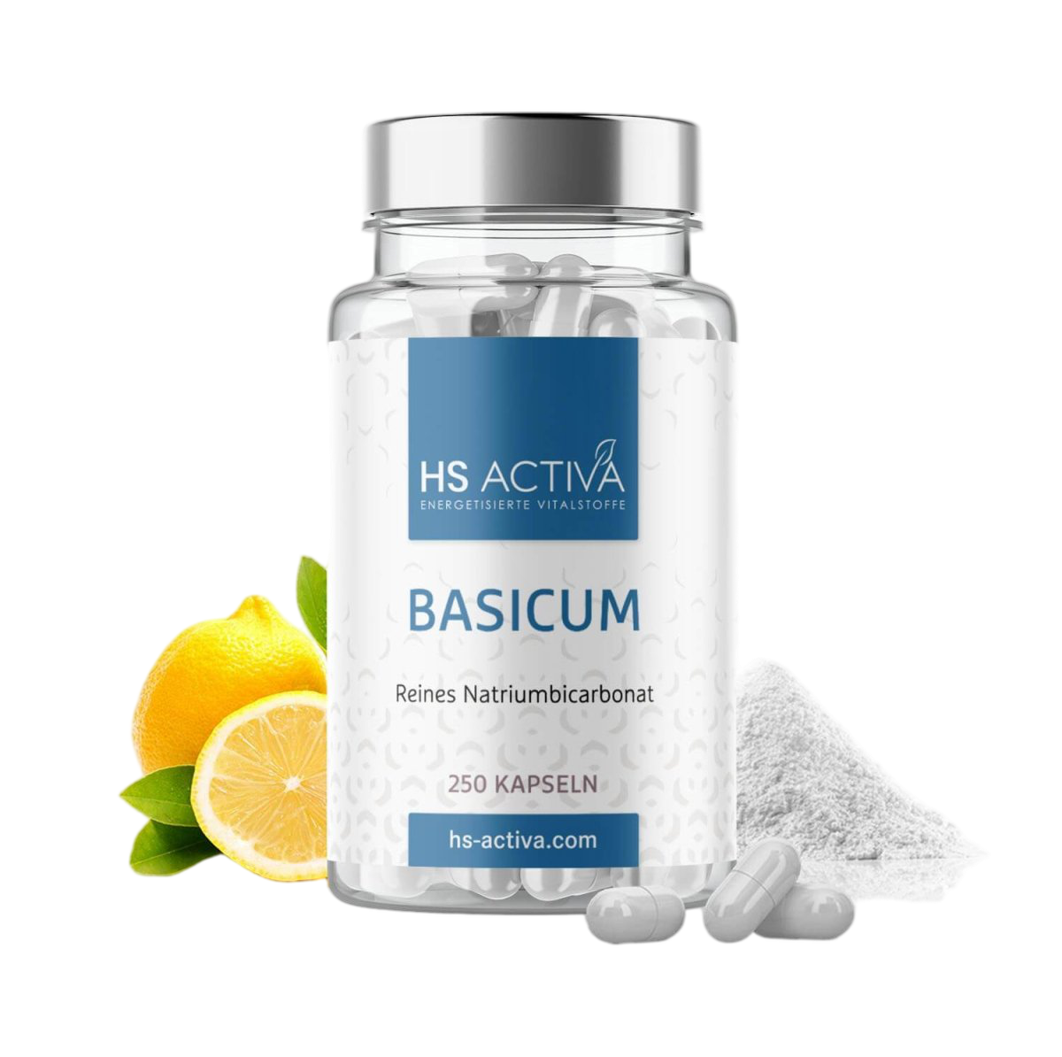 Basicum Natriumbicarbonat | Natron (250 Kapseln oder 400 g Pulver) - HS Activa