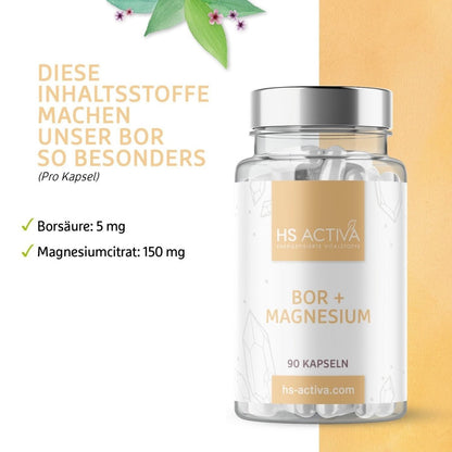 Bor + Magnesium (90 Kapseln) - HS Activa