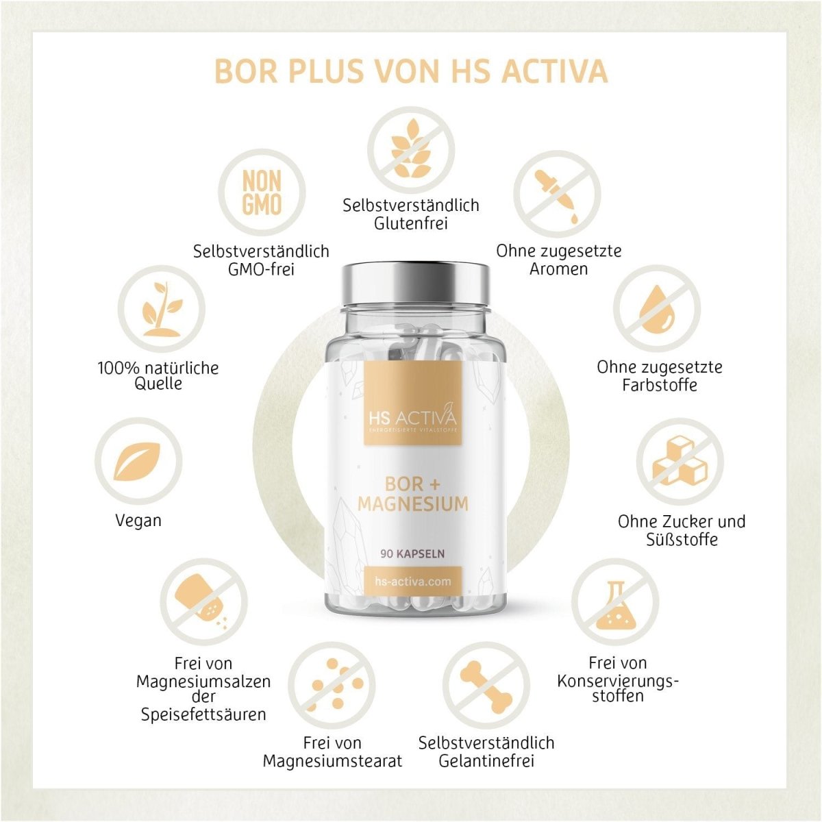 Bor + Magnesium (90 Kapseln) - HS Activa