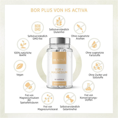 Bor + Magnesium (90 Kapseln) - HS Activa