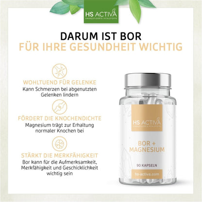 Bor + Magnesium (90 Kapseln) - HS Activa