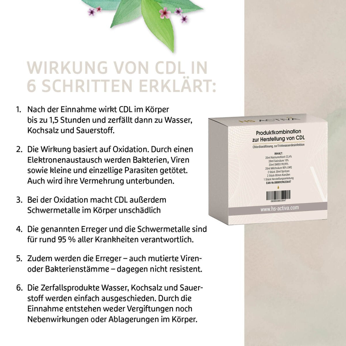 CDL/ CDS (Chlordioxid Lösung) I Zur eigenen Herstellung I Ideal zur Desinfektion & Entgiftung - HS Activa