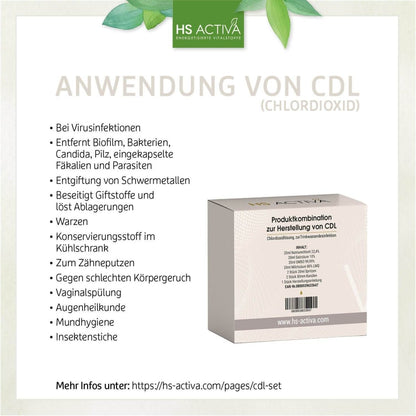 CDL/ CDS (Chlordioxid Lösung) I Zur eigenen Herstellung I Ideal zur Desinfektion & Entgiftung - HS Activa