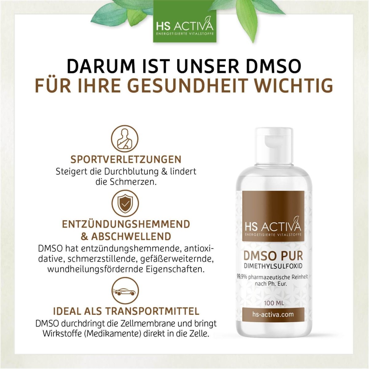 DMSO (100 ml) - Verschiedene Darreichungsformen - HS Activa