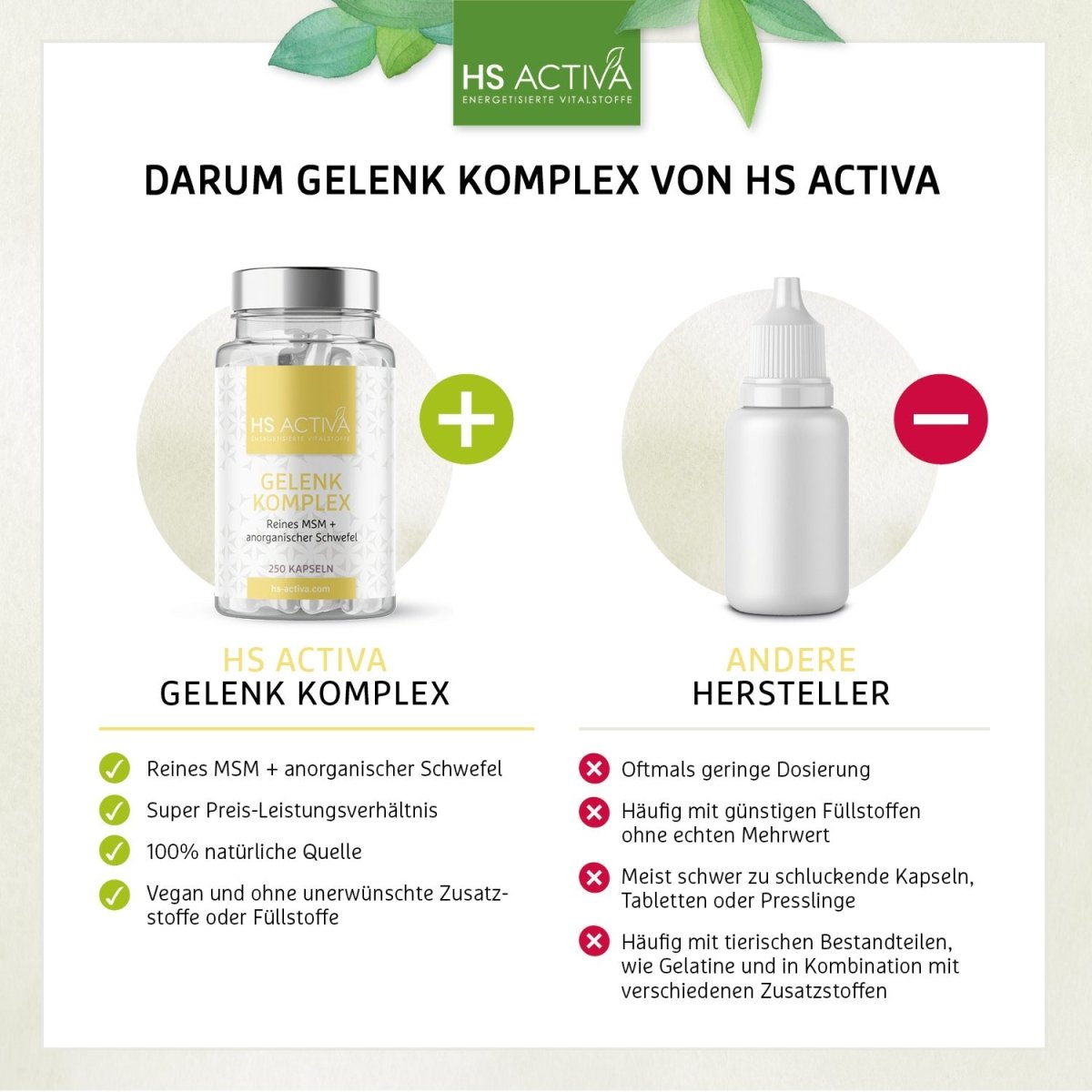 Gelenk Komplex - (250 Kapseln oder 800g Pulver) - HS Activa