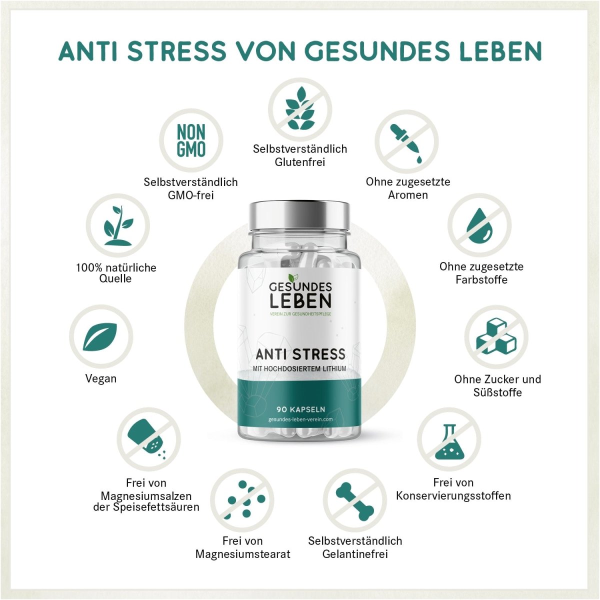 Gesundes Leben - Anti Stress - 90 Kapseln - HS Activa