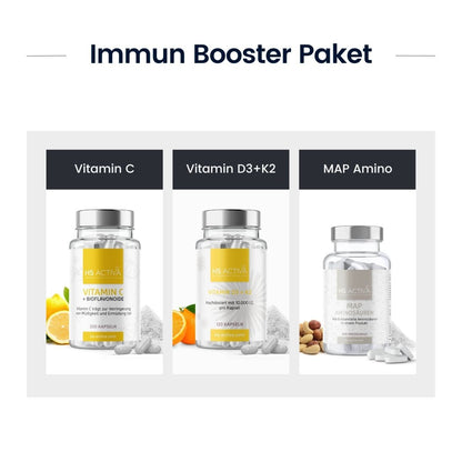 Immun Booster Paket (Vitamin C + Vitamin D3+K2 + MAP Amino) - HS Activa