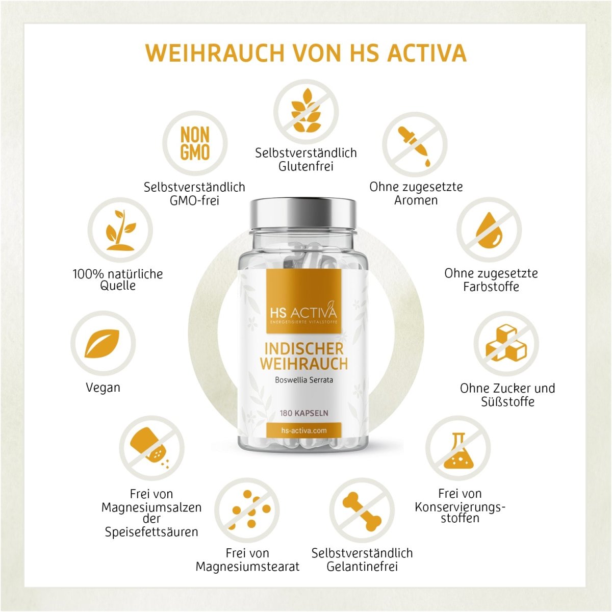 Indischer Weihrauch | Boswellia Serrata | 80% Boswelliasäuren - HS Activa