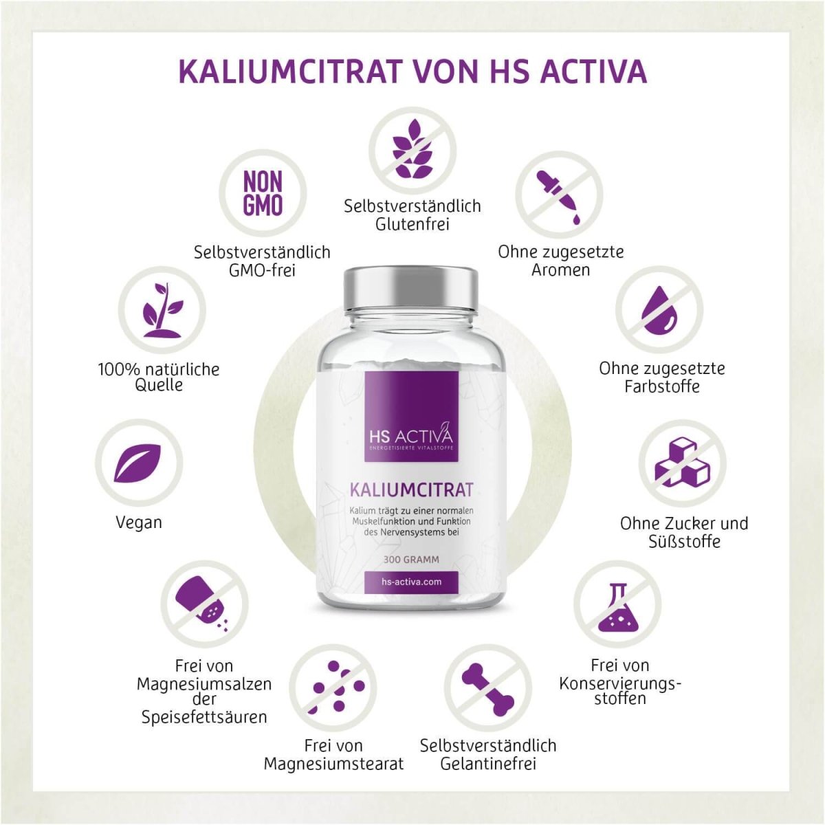 Kalium Citrat (Kapseln oder Pulver) - HS Activa