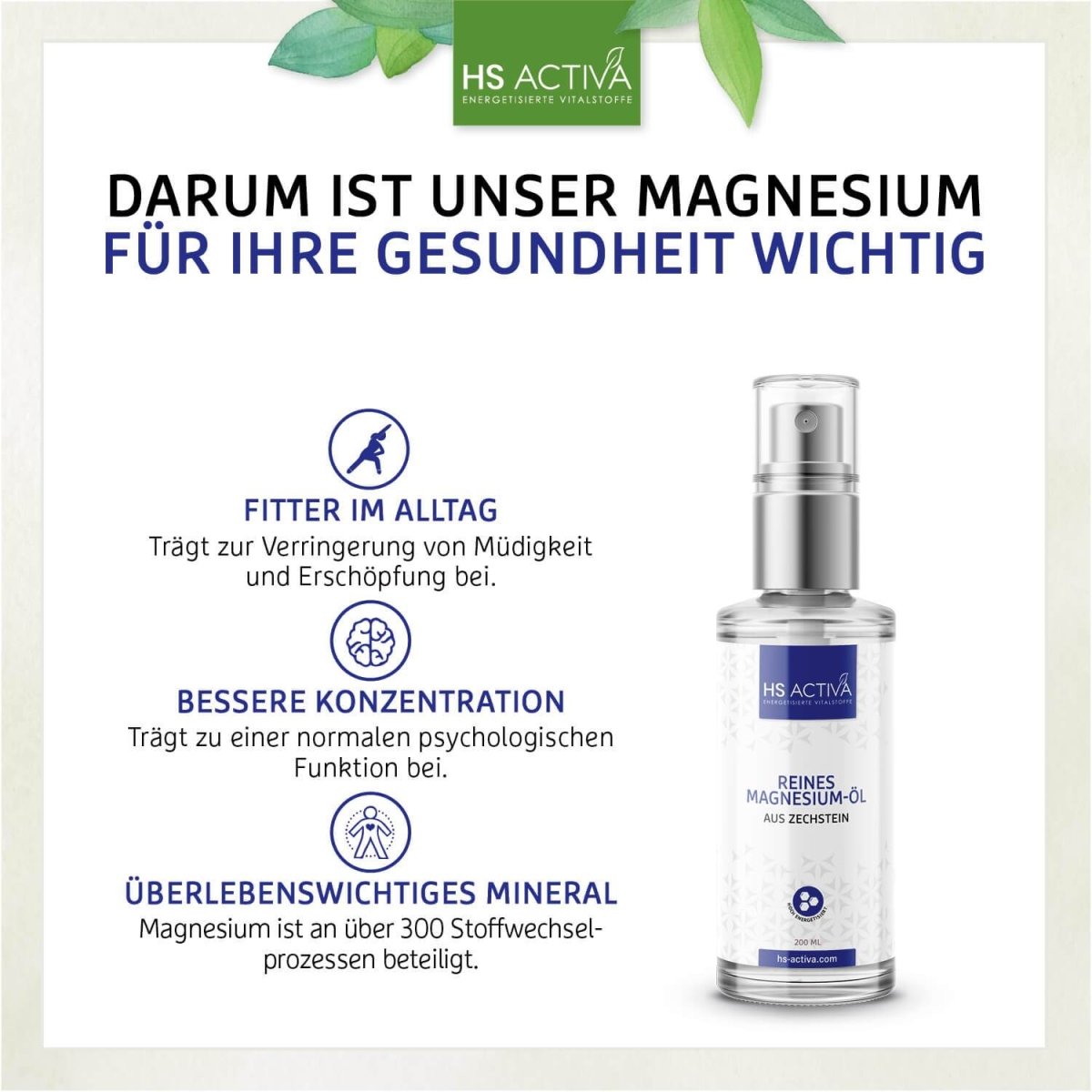 Magnesium-Öl auf Urwasser - HS Activa