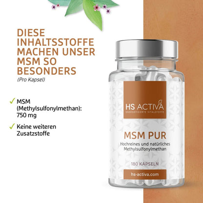 MSM Pur (180 Kapseln oder 300g Pulver) - HS Activa