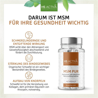 MSM Pur (180 Kapseln oder 300g Pulver) - HS Activa