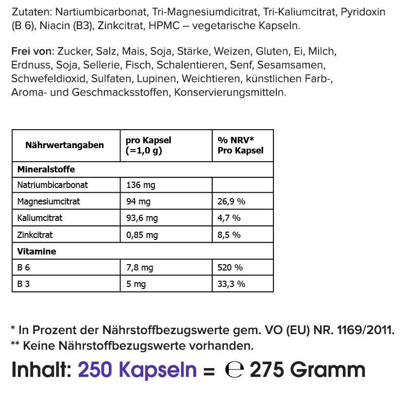 Multimineral/ Mineralien Komplex - 250 Kapseln - HS Activa