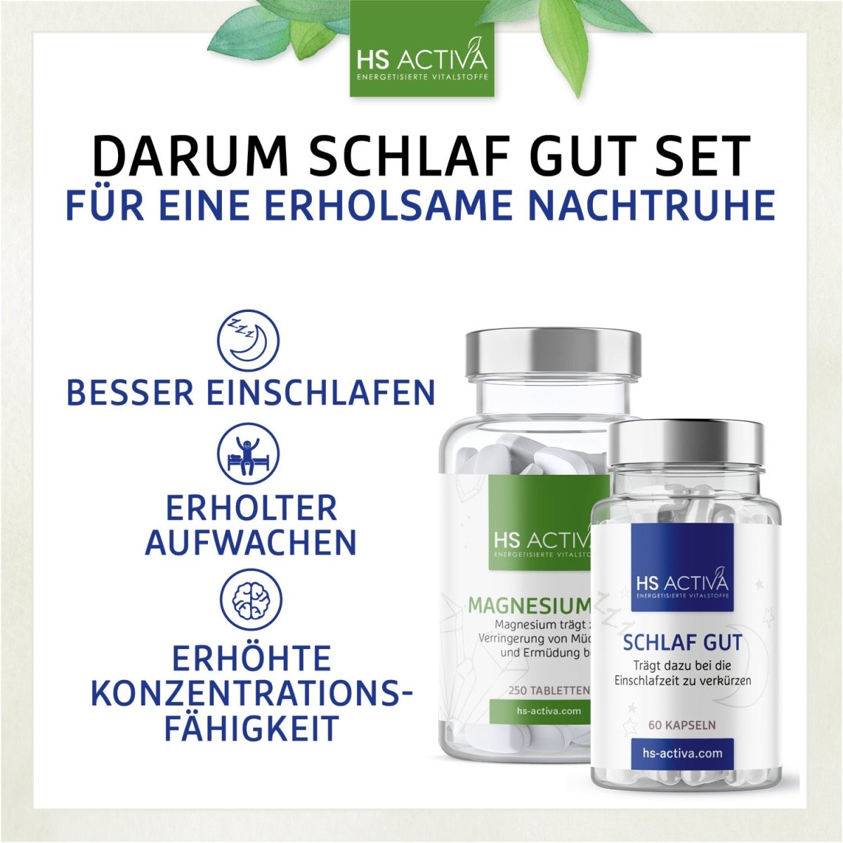 Schlaf Gut Set (Schlaf Gut + Magnesium) - 20% Rabatt - HS Activa