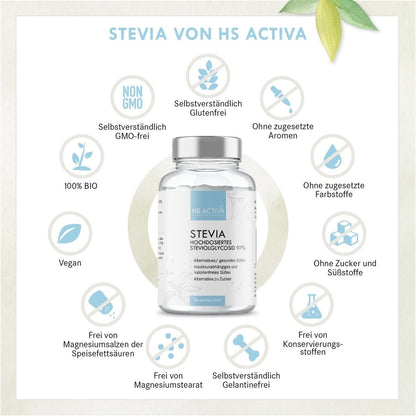 Stevia | Steviolglycosid 97% | Gesundes Süßen | Alternative zu Zucker | 25 Gramm - HS Activa