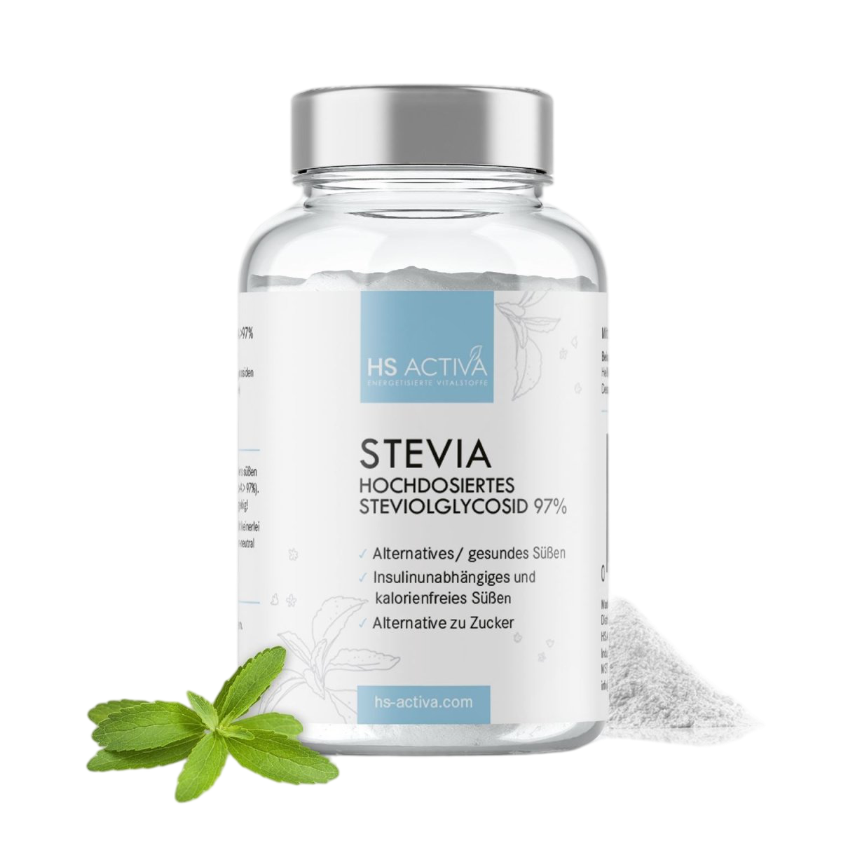 Stevia | Steviolglycosid 97% | Gesundes Süßen | Alternative zu Zucker | 25 Gramm - HS Activa