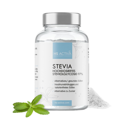 Stevia | Steviolglycosid 97% | Gesundes Süßen | Alternative zu Zucker | 25 Gramm - HS Activa