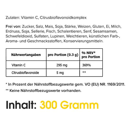 Vitamin C (300 Kapseln oder 300 g Pulver) - HS Activa