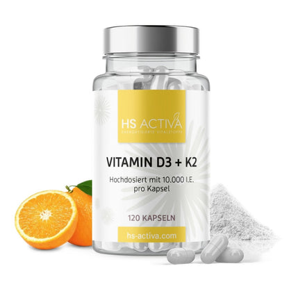 Vitamin D3 + K2 (Hochdosiert: 10.000 IE oder 30.000 IE) - HS Activa