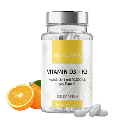 Vitamin D3 + K2 (Hochdosiert: 10.000 IE oder 30.000 IE) - HS Activa