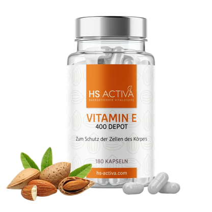 Vitamin E | Hochdosiert mit 400 IU | 180 Kapseln - HS Activa