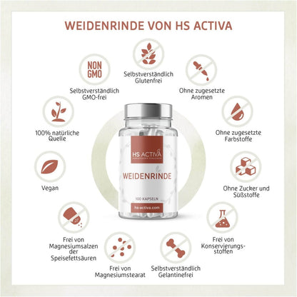 Weidenrinde | 100 Kapseln - HS Activa